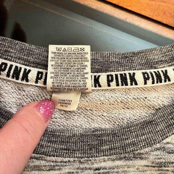 Victorias Secret Pink Medium Sweatshirt Warm Gray - Picture 6 of 12